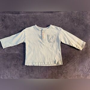 Zara Pale Mint Green Long-Sleeve Top with Pocket